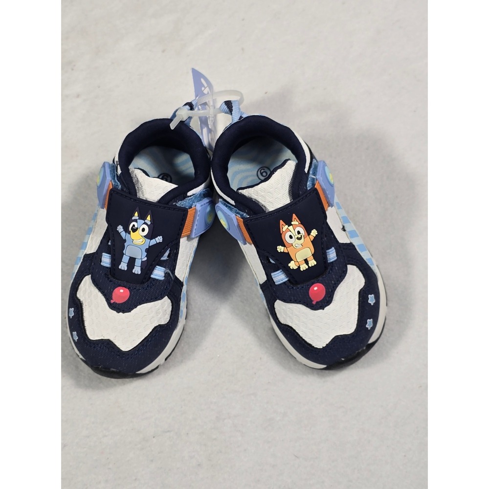 Bluey Ground Up Toddler Shoes Size 6 Navy Blue White Bingo Character Sneakers